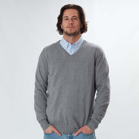 Cotone collo a V - Grey Mix