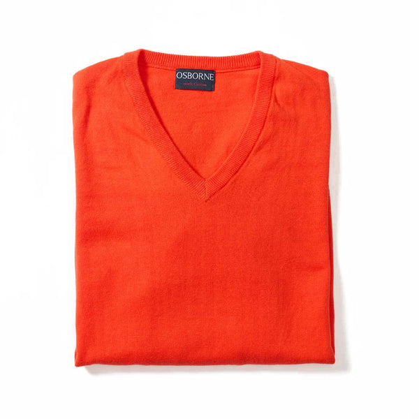 Cotton V-neck - Inferno