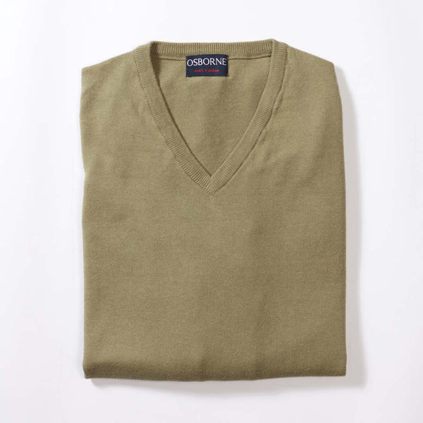 Cotton V-neck - Khaki