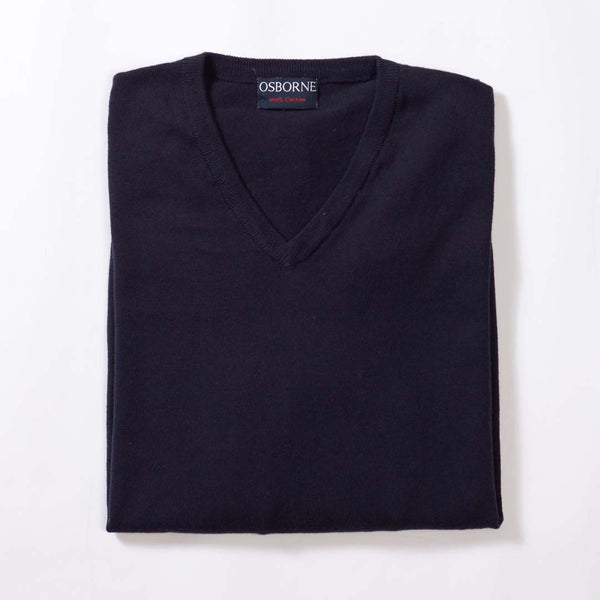 Cotton V-neck - Navy