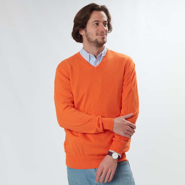 Cotone collo a V - Orange
