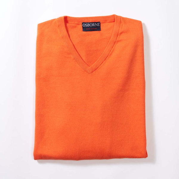 Cotton V-neck - Orange