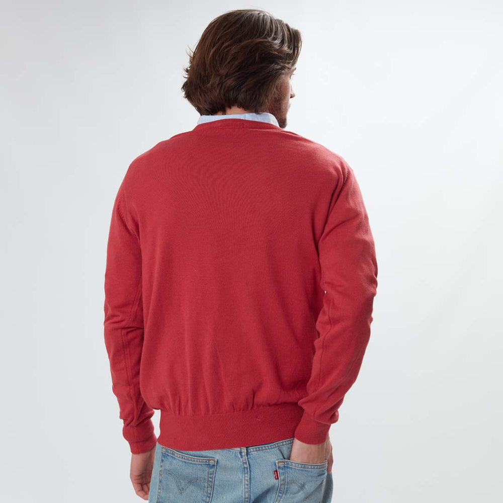 Cotton V-neck - Red
