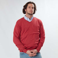 Cotton V-neck - Red