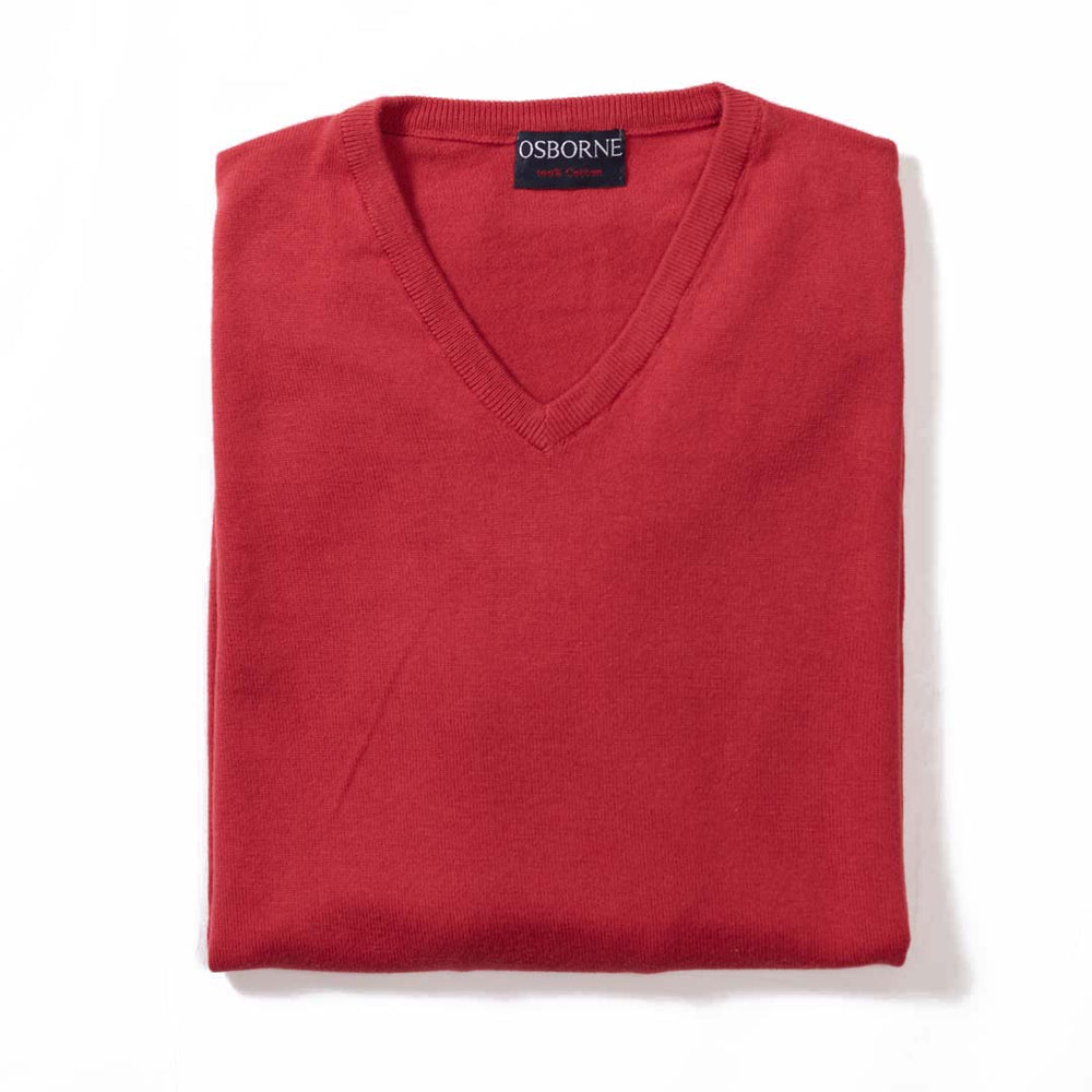Cotton V-neck - Red