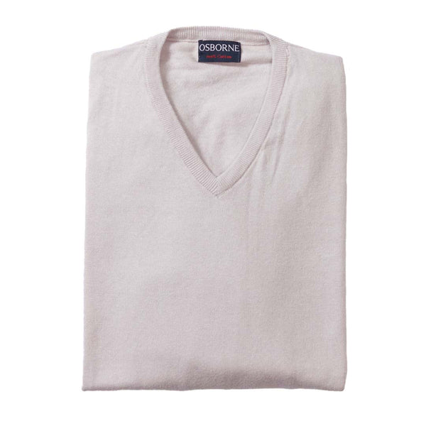 Cotton V-neck - Light Grey Old