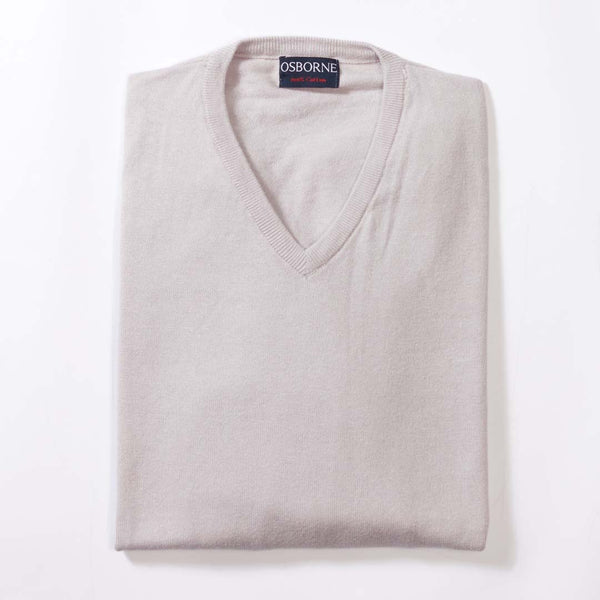 Cotton V-neck - Light Grey 1