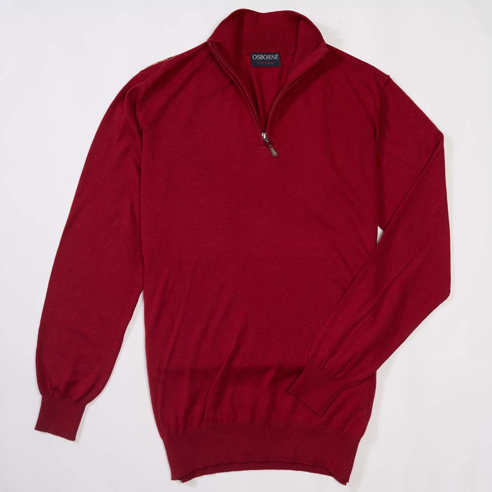 Cotton quarter zip - Bordeaux