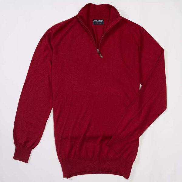 Cotton quarter zip - Bordeaux