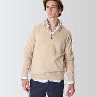 Cotone zip a un quarto - Beige