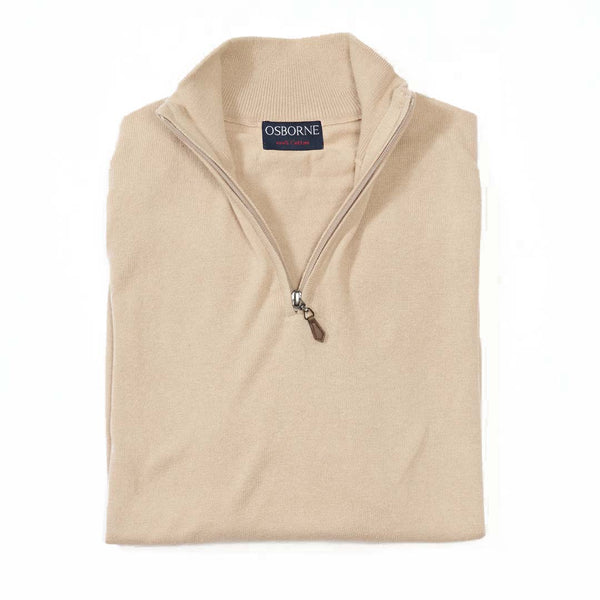 Baumwolle Viertelreißverschluss - Beige