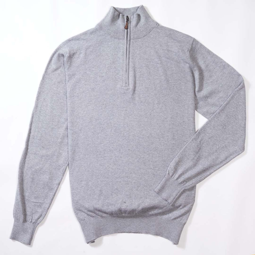 Cotton quarter zip - Light grey