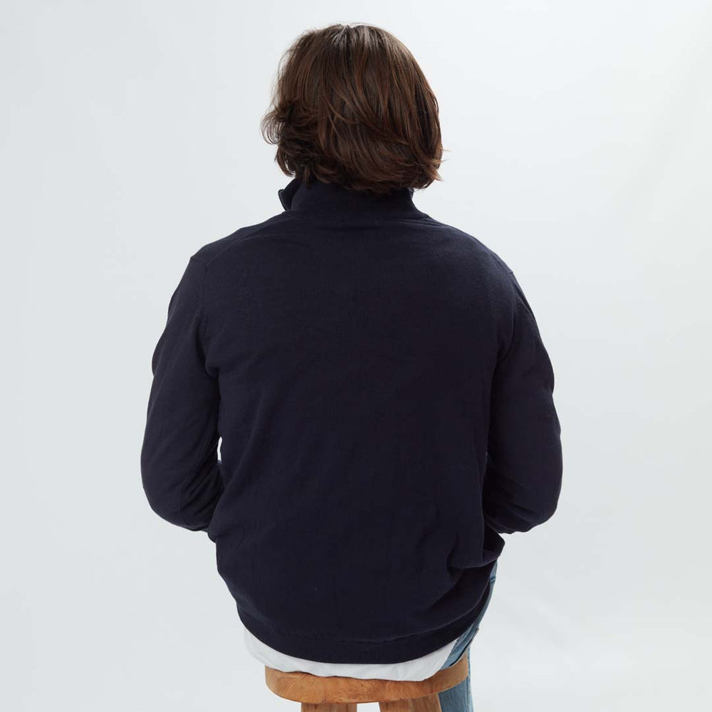 Cotton quarter zip - Navy