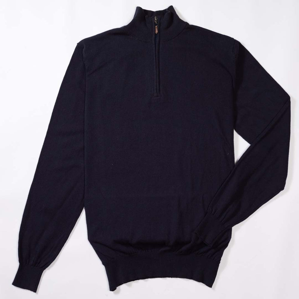 Cotton quarter zip - Navy