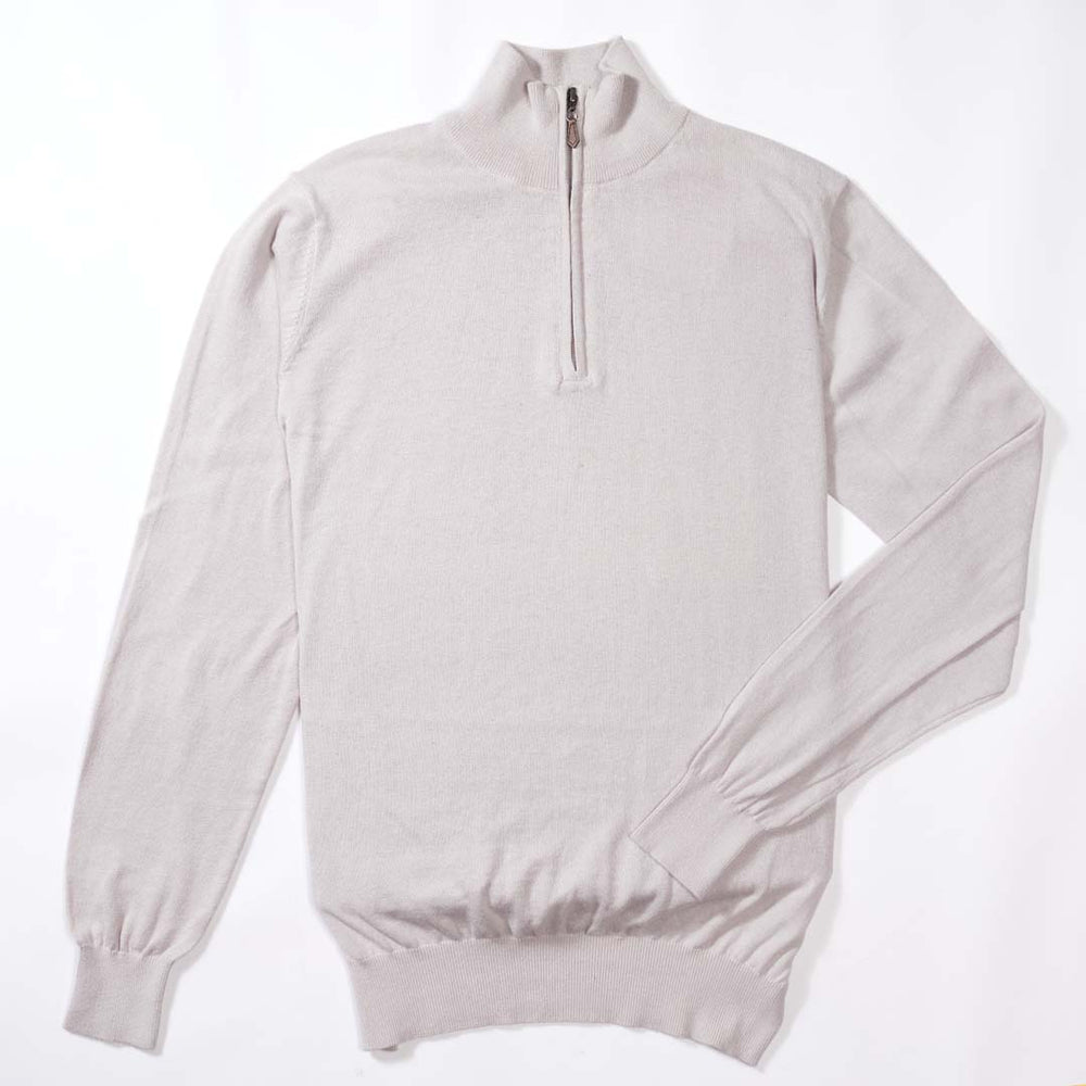 Cotton quarter zip - Light Grey 1