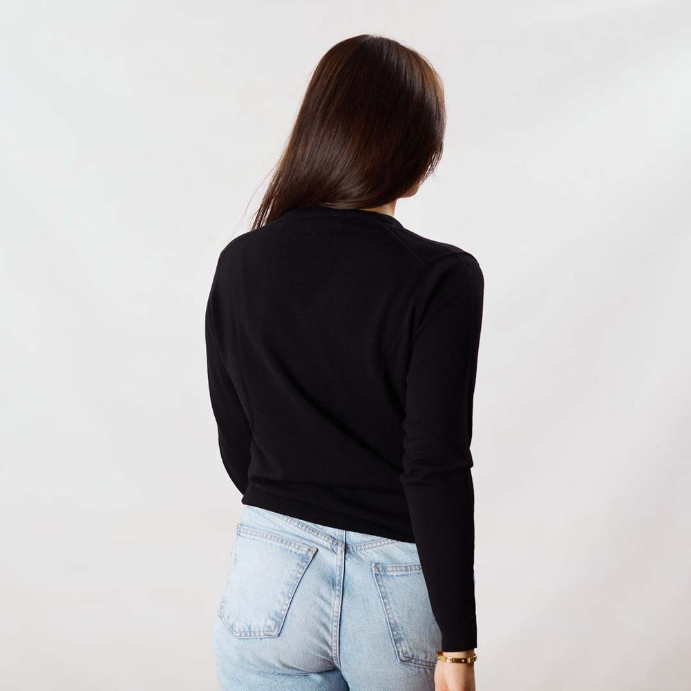 Lambswool V-neck women - Black