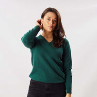 Lambswool V-neck women - Cossack