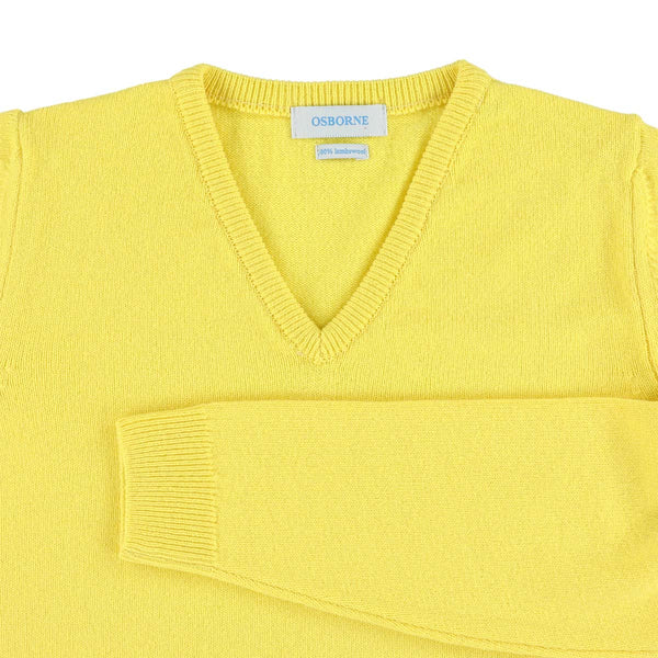 Lambswool V-neck women - Daffodil