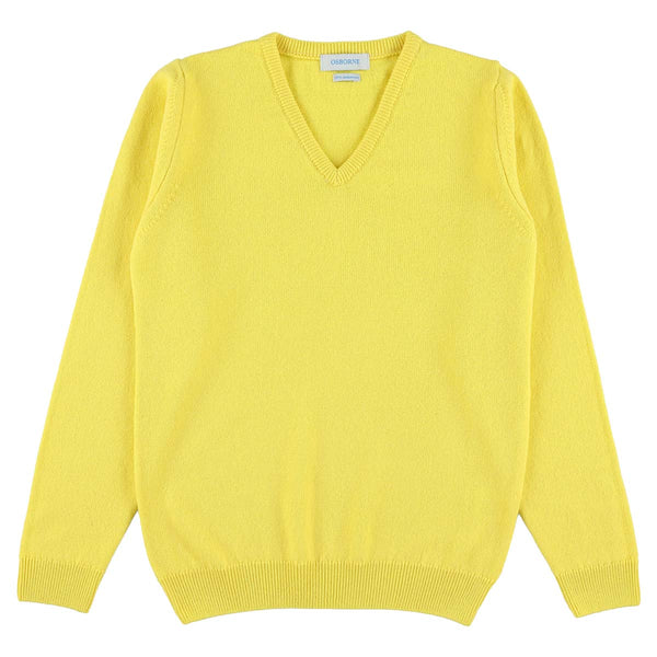 Lambswool V-neck women - Daffodil