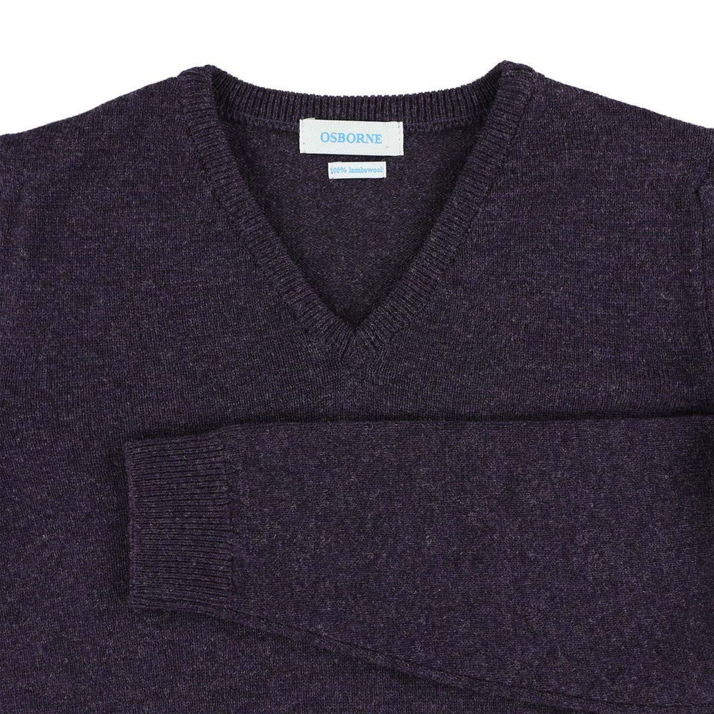 Lambswool V-neck women - Elderberry