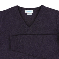 Lambswool V-neck women - Elderberry