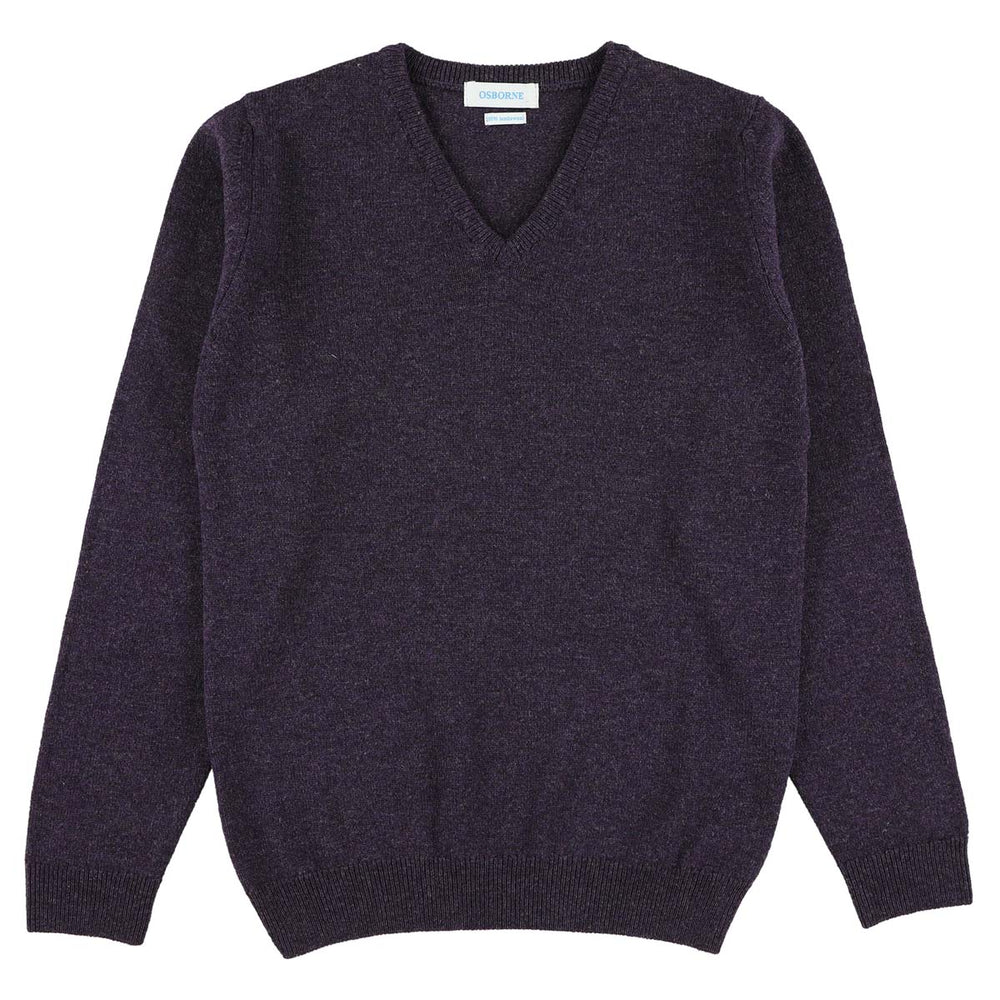 Lambswool V-neck women - Elderberry
