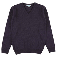 Lambswool V-neck women - Elderberry