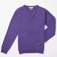 Lambswool V-neck women - Heliotrope