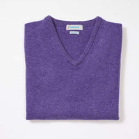 Lambswool V-neck women - Heliotrope