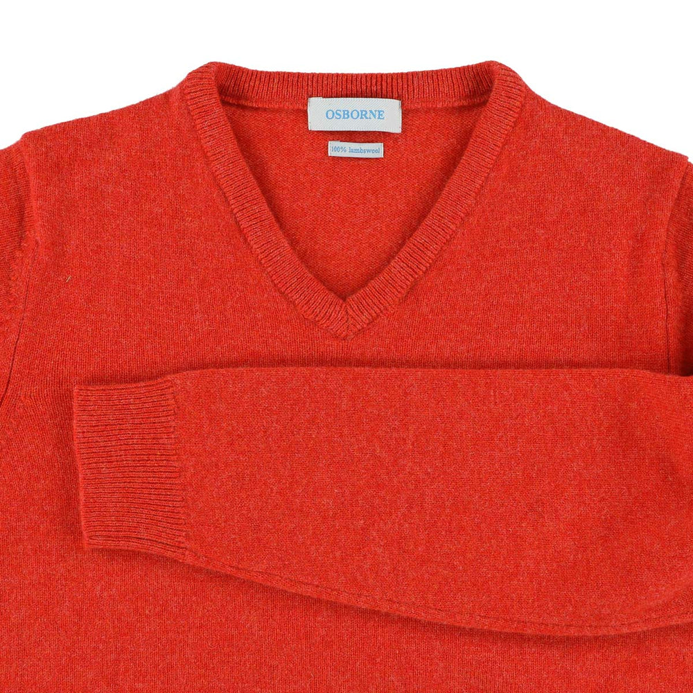 Lambswool V-neck women - Inferno