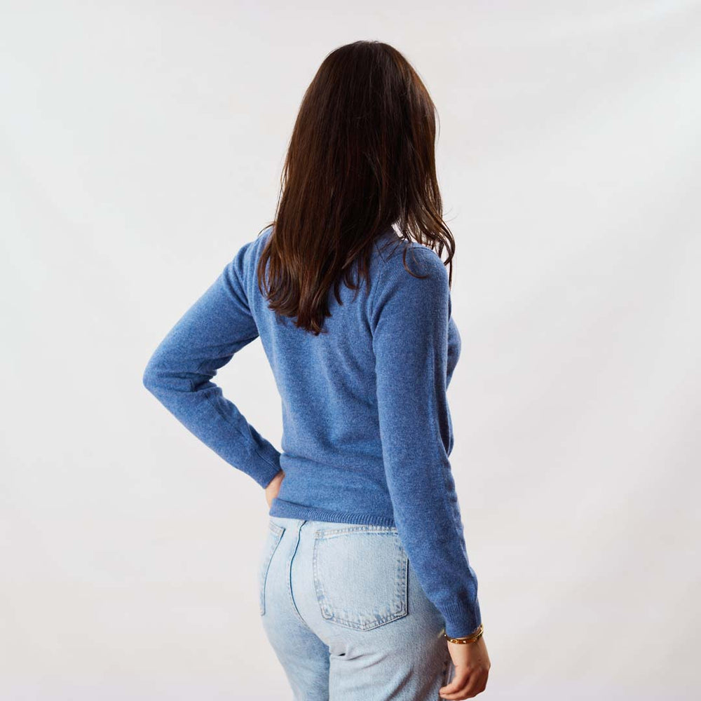 Lambswool V-neck women - Jeans