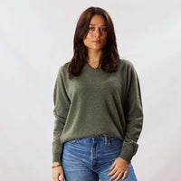 Lambswool V-neck women - Landscape
