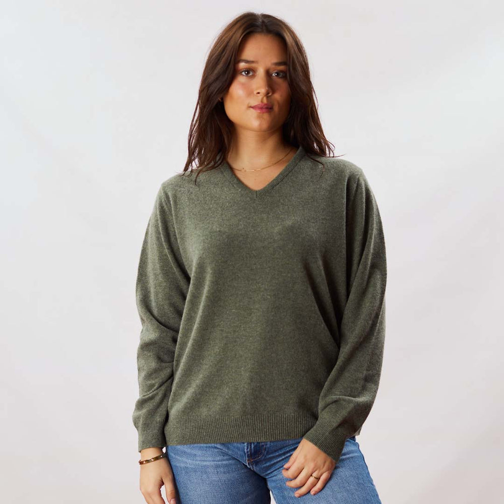 Lambswool V-neck women - Landscape