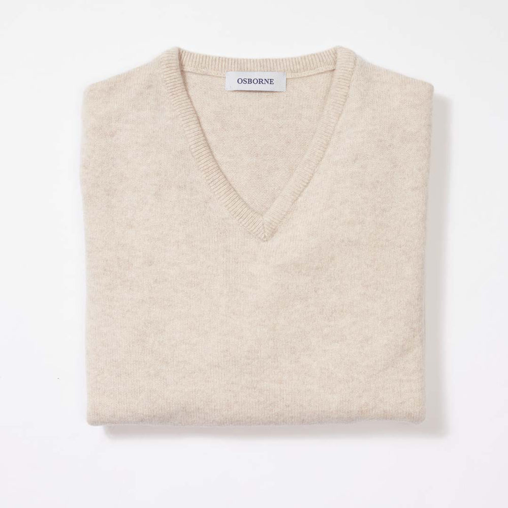 Lambswool V-neck women - Linen