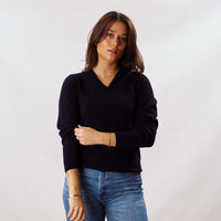 Lambswool V-neck women - Navy