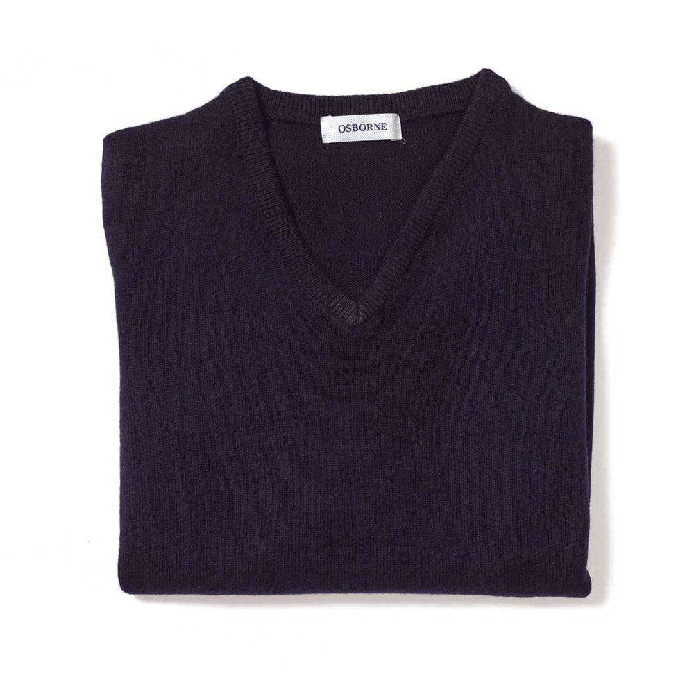 Lambswool V-neck women - Navy