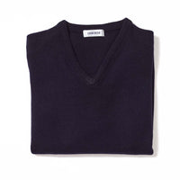 Lambswool V-neck women - Navy