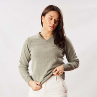 Lambswool V-neck women - Orchard