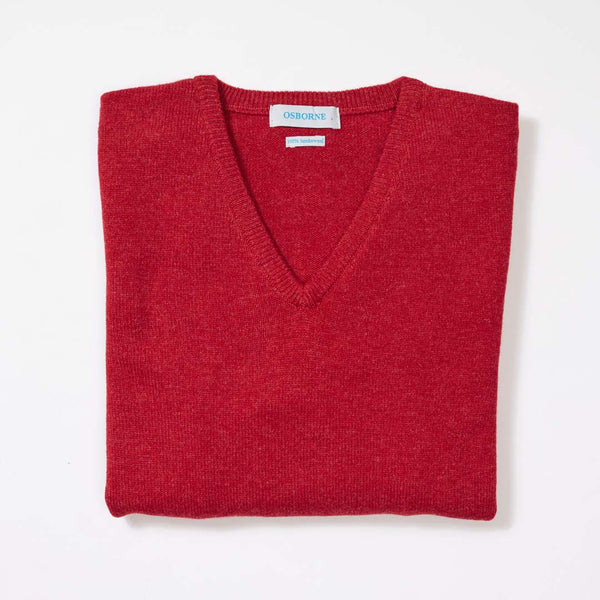 Lambswool V-neck women - Poppy Melange