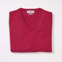 Lambswool V-neck women - Rosehip