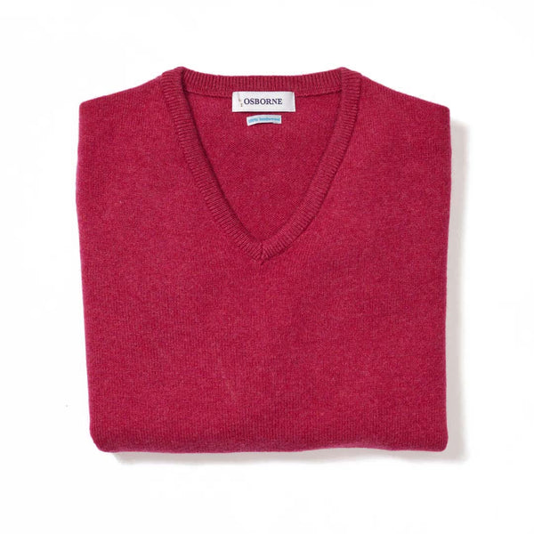 Lana d'agnello collo a V donne - Rosehip