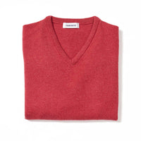 Lana d'agnello collo a V donne - Rouge