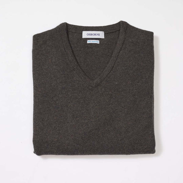 Lambswool V-neck women - Seaweed