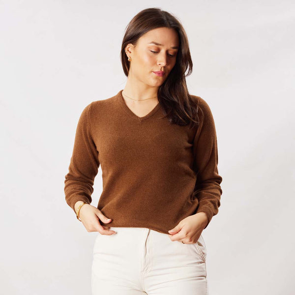 Lambswool V-neck women - Spaniel