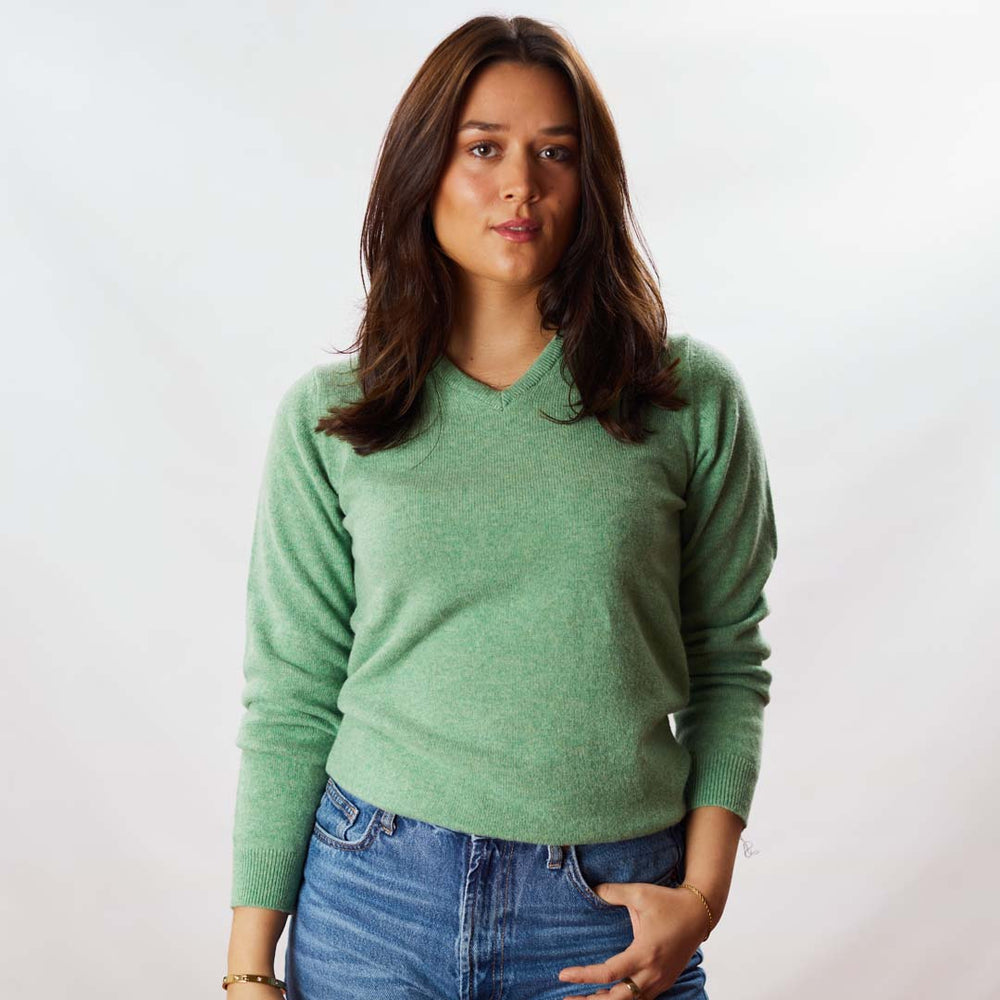 Lambswool V-neck women - Springtime