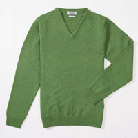 Lambswool V-neck women - Watercress