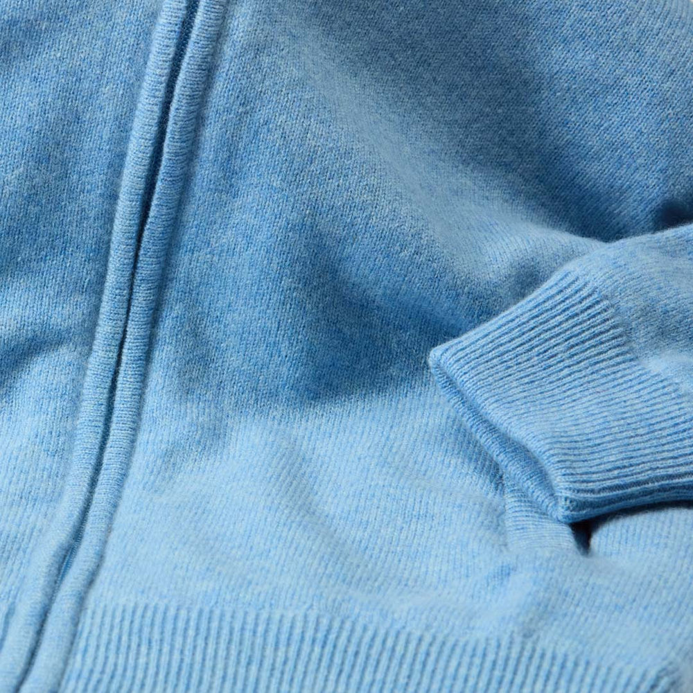 Lambswool windstopper zipped cardigan women - Glacier - Black lining
