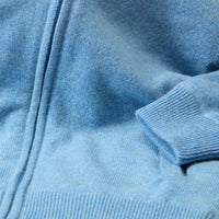Lambswool windstopper zipped cardigan women - Glacier - Black lining