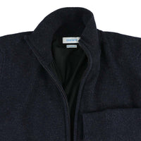 Lambswool windstopper zipped cardigan women - Indigo Melange - Black lining