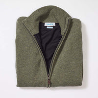 Lana d'agnello antivento cardigan con zip donne - Landscape - fodera nera